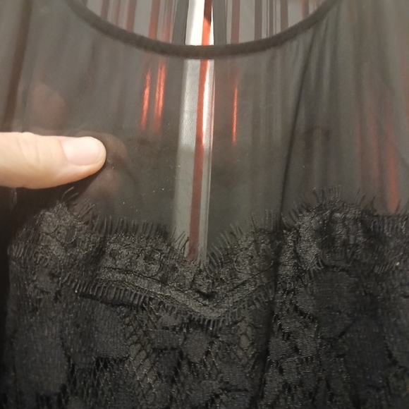 Pre-owned bcbgeneration black sheer and lace cocktail dress size 10 - Picture 4 of 12
